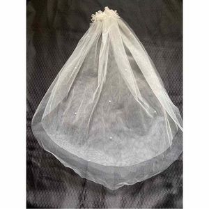 Edgehill Collection Girls Veil Two Layer Pearl Details Headpiece